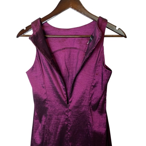 Jessica McClintock Vintage Taffeta Mini Shift Dress with Ruffle Hem Purple - Picture 5 of 5